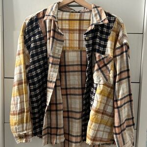 Women's Multicolor Plaid Button Down Shirt